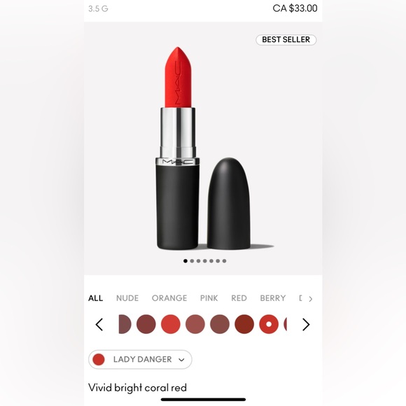 🆕 MAC Matte Lipstick - Lady Danger - Picture 1 of 6